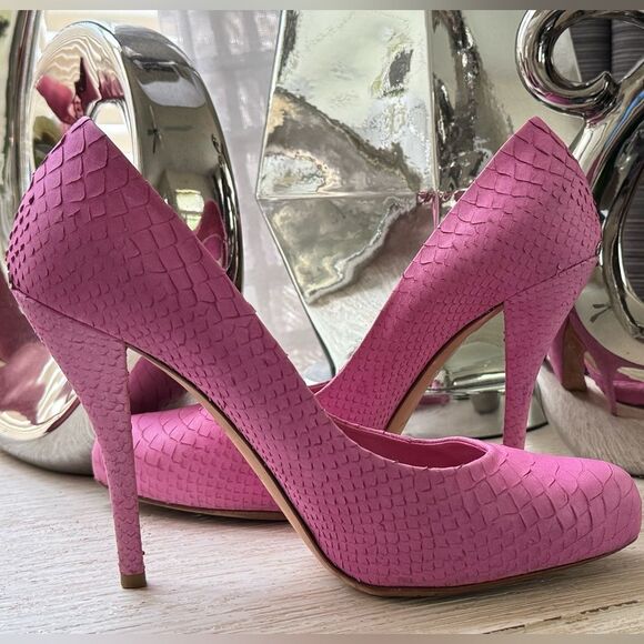 Dior Pink Python Leather Pumps Size 37.5/7/7.5 - Picture 2 of 12